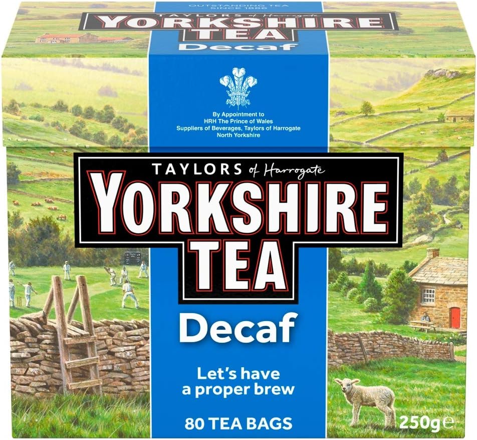 Yorkshire Tea Decaf, 80 Tea Bags (Pack of 5, total 400 teabags) Amazon