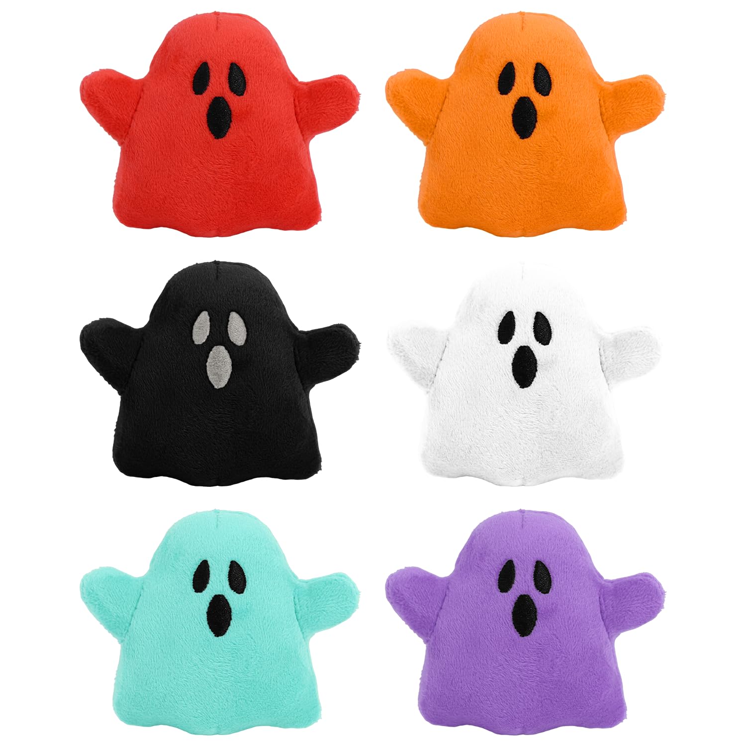 RLXGCZ 6pcs Halloween Plush Toys Decorations Cute Mini Goast Plush,Halloween Stuffed Animal Doll Trick or Treat Supplies,Hallowen Party Favors Gift for Girls Boys