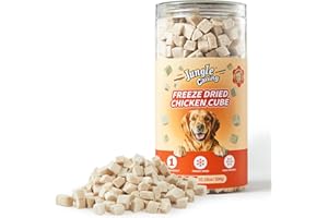 Jungle Calling Freeze Dried Chicken Cat & Dog Treats, Single Ingredient Chicken Bites for Cats & Dogs, High Protein Pet Training Treats, Edible Organic Food Topper, 10.58 oz
