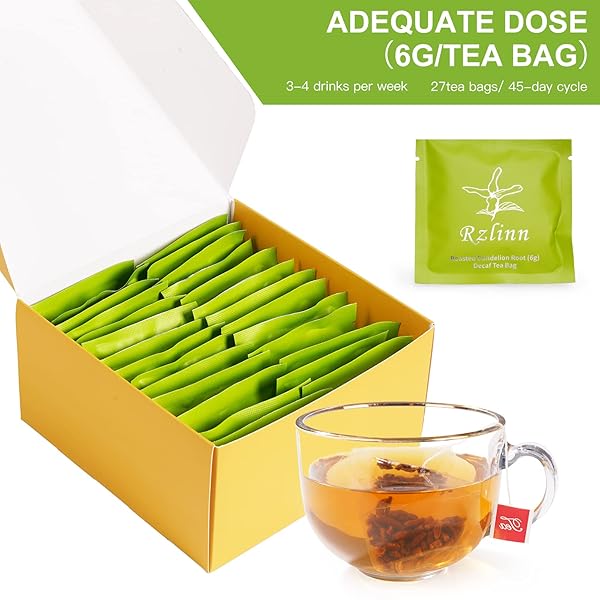 RZLINN DANDELION ROOT TEA (6G*27 TEA BAGS), ORGANIC DANDELION TEA FROM THE ALPINE MEADOWS OF THE CHANGBAI MOUNTAINS, PURE NATURAL DANDELION ROOT CUT AND ROASTED