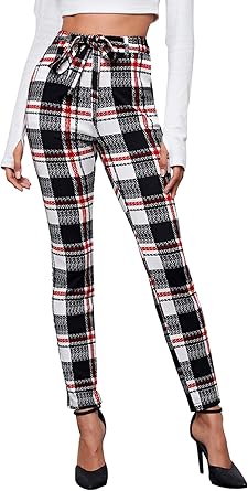 checkered skinny pants