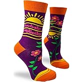 Fabdaz Radiate Positivity Novelty Crew Socks for Women