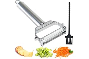 Boxgear Stainless Steel Dual Blade Vegetable Peeler - Commercial Grade Julienne Cutter, Slicer, Shredder, Scraper - Fruit, Potatoes, Carrot, Cucumber - Kitchen, Home Staple - Housewarming Gift