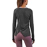 Bestisun Long Sleeve Yoga Workout Tops Lightweight Thumbhole Shirts Athletic Wear for Women