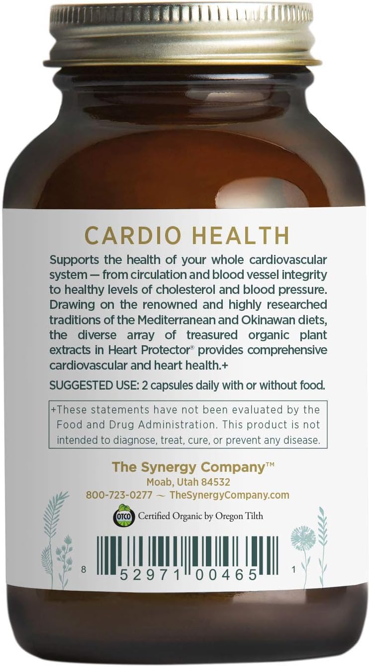 Pure Synergy Organic Heart Protector (60 Capsules) Complete Heart Supplement w/ Hawthorn, Curcumin, Nattokinase: Health & Personal Care