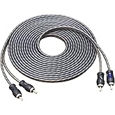 RECOIL RCI220 100% Oxygen Free Copper 20ft 2-Channel RCA Audio Cable, Twisted Pair with Noise Reduction