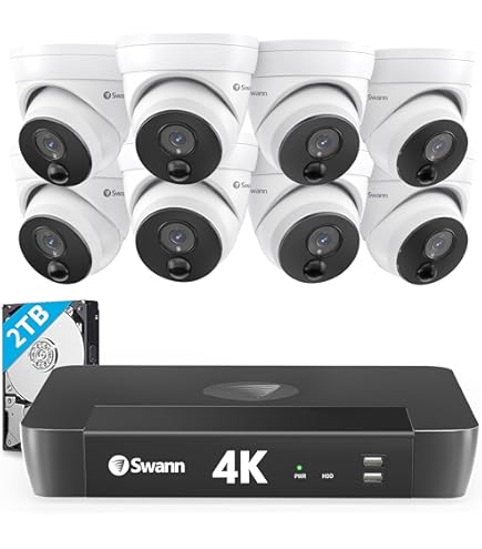 防犯カメラ Swann Professional NVR Security System 4 Camera 8 Channel 12MP Professional NVR Security System