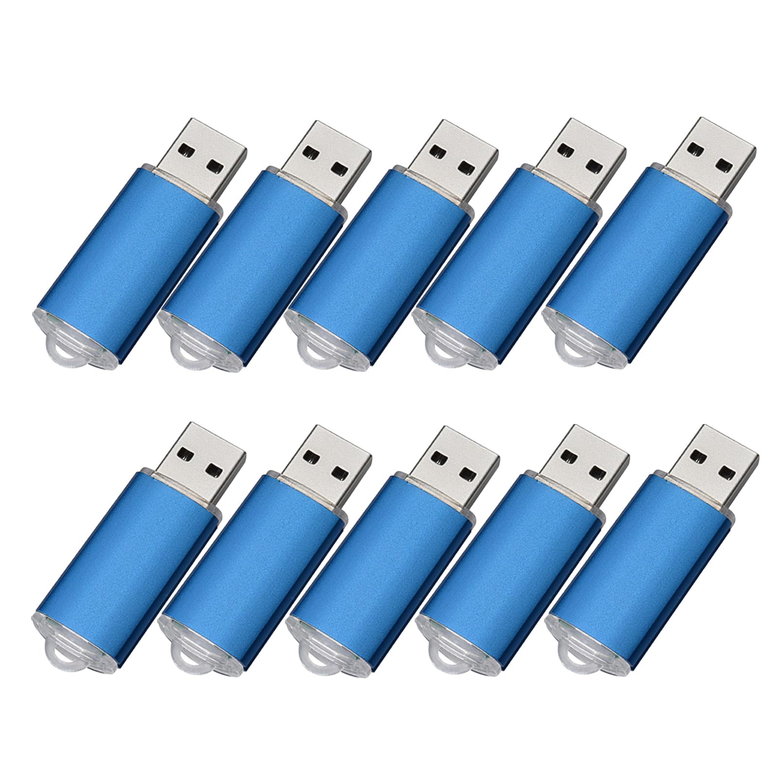 Fenglangrong 10 Pack Flash Drive 512MB USB Sticks, USB 2.0 Thumb Drives Bulk Flash Drive Pack 512MB Pendrive USB Memory Stick Zip Drive USB Sticks 10 Pack Blue