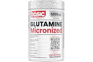 Basic Glutamine Powder, 5000mg L-Glutamine for Muscle Recovery, Immune Support, Protein Synthesis, Vegan, Gluten-Free