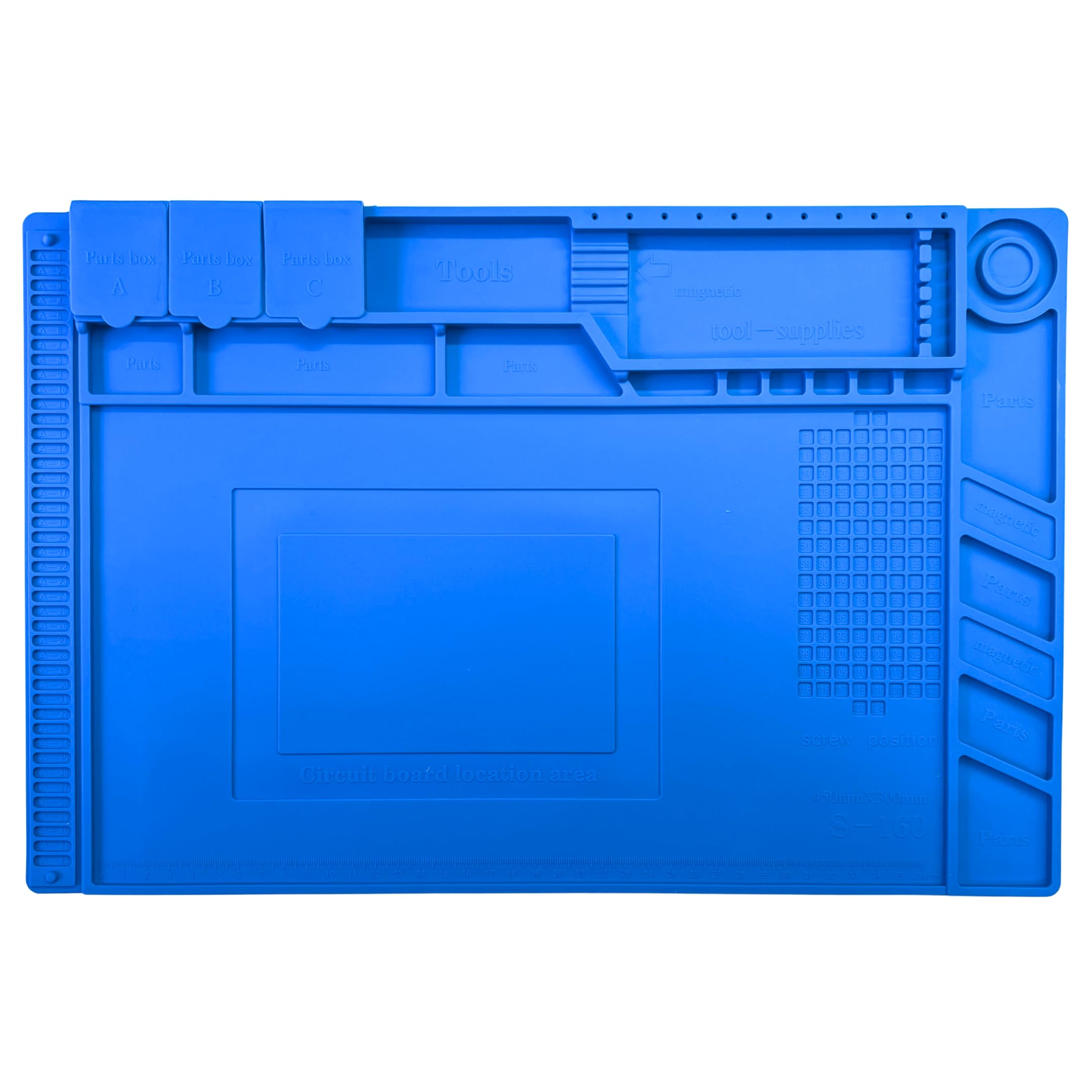 Evoges Soldering Mat 450mm x 300mm Heat Restistant Work Mat Anti Static Anti Slip DIY Welding Magnetic