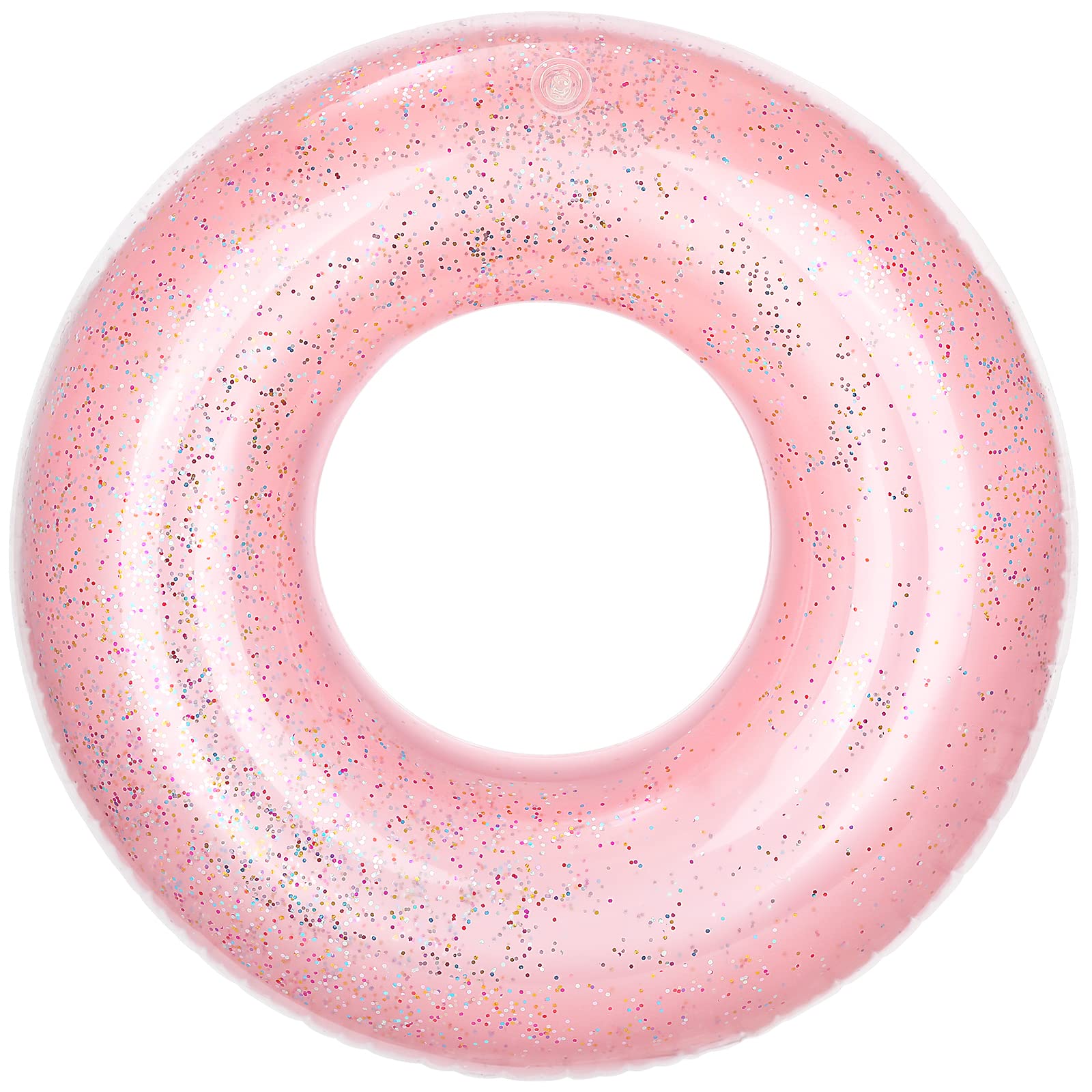 MoKo Swim Rings with Glitter, 120cm Diameter Inflatable Pool Float Swimming Pool Float Tube Round Shaped Swimming Tube Water Fun Beach Pool Toys for Summer Party for Adults - Rose Gold — image 1