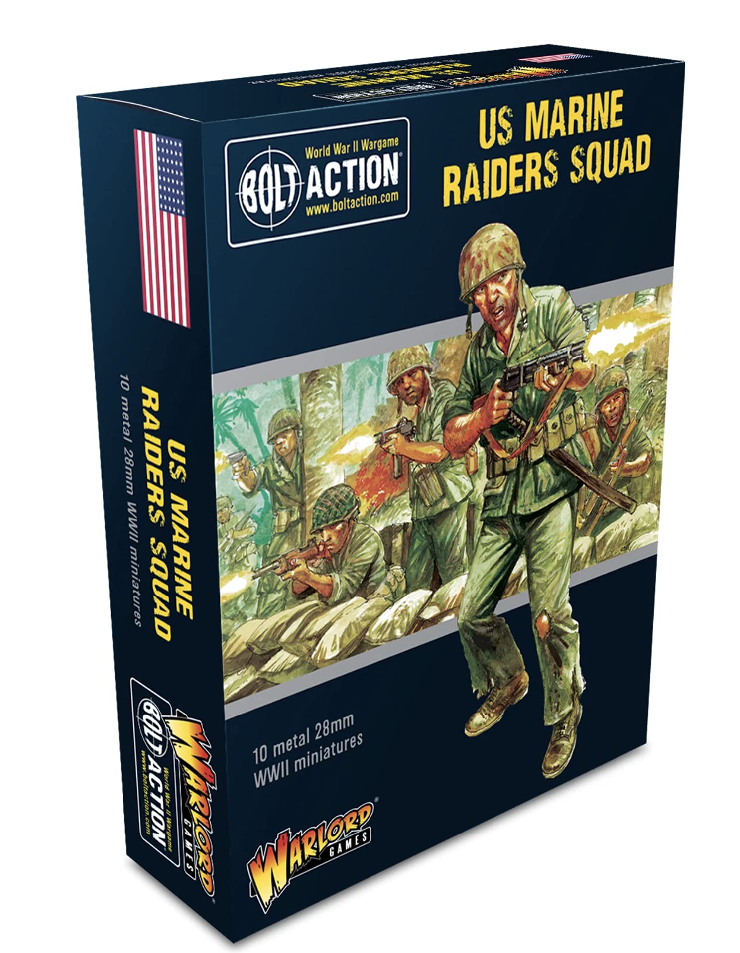 Warlord Games US Marines Raider Squad - 28mm Scale Metal Miniatures for Bolt Action Highly Detailed World War 2 Miniatures for Table-top Wargaming