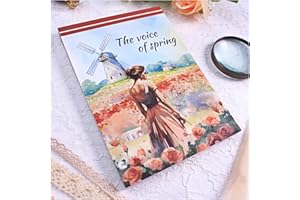 Dwpetzo Pre-Cut Journal Sticker Book for Journaling Adults, Assorted Materials- PET, Washi, Paper, Watercolor Spring Flower Bird Women Junk Journals Stickers for Scrapbooking Supplies, Bujo