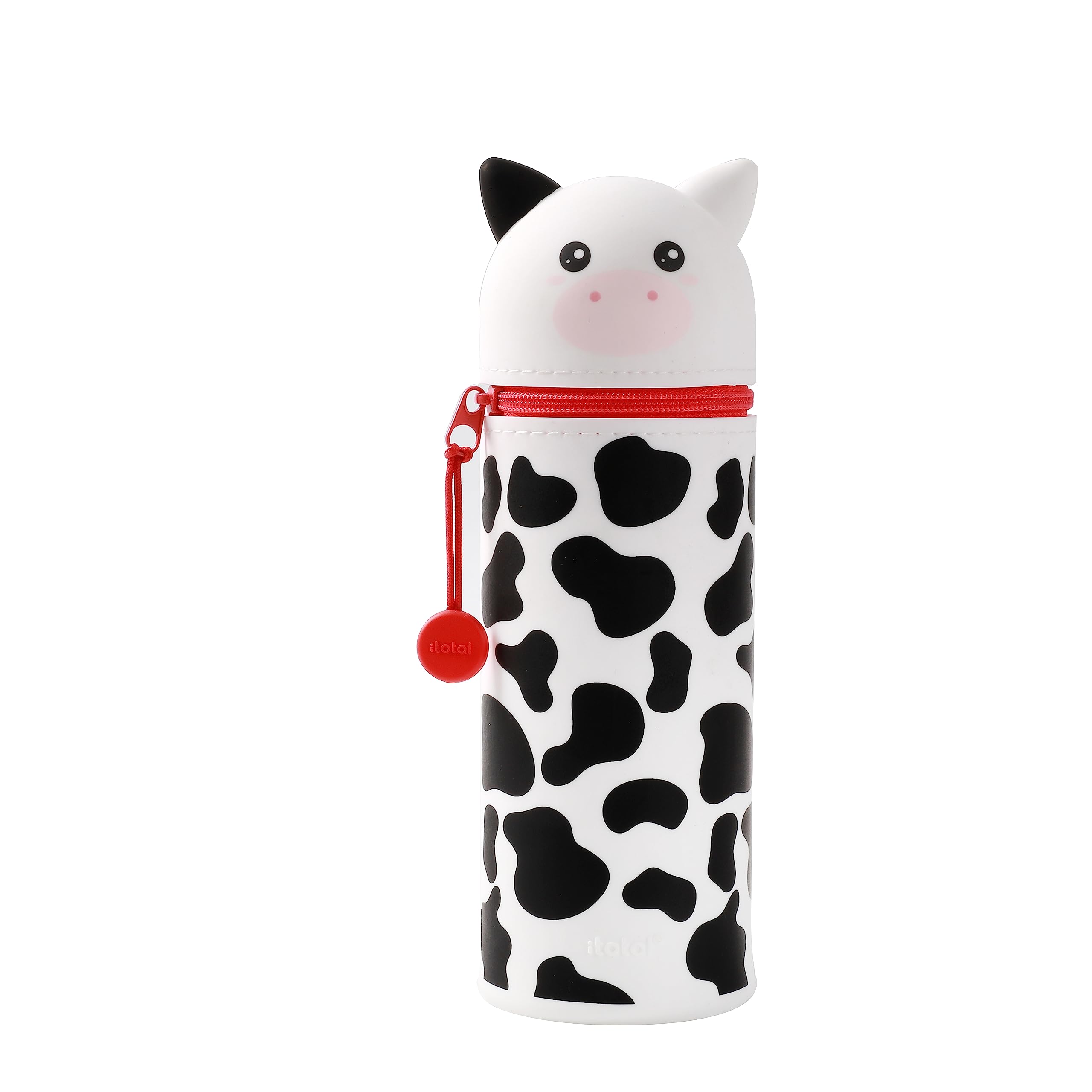 I-TOTAL® - Soft Silicone Pencil Case for School - Extendable with Animal Shaped Shape, Beauty Case (Cow) — image 1