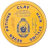 SEVEN POTIONS Hair Clay For Men and Women 3.4 fl oz - High Hold No Shine Hair Pomade For Men - Effortless Hair Styling Product That Leaves No Residue - Water Based - Natural, Vegan, Cruelty Free