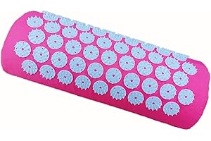 DoroSun Acupressure Massage Pillow Acupuncture Massager for Neck Back Head Pain Relief, Body Muscle Stress Relaxation, Pink