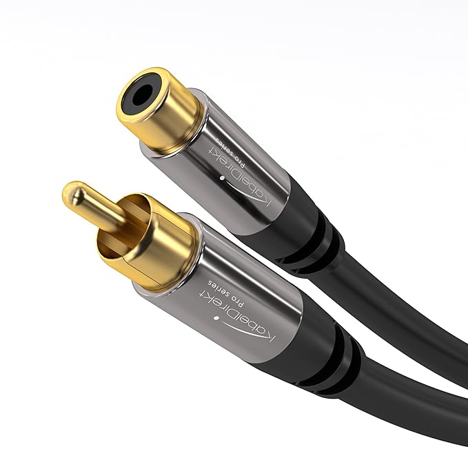 KabelDirekt - Cinch Verlängerungskabel - 2m - (Digital Koaxial, Audio / Video, 75 Ohm) - PRO Series