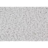 15/0 Toho Japanese Glass Seed Beads - White Opaque Luster #121 (14g Tube)