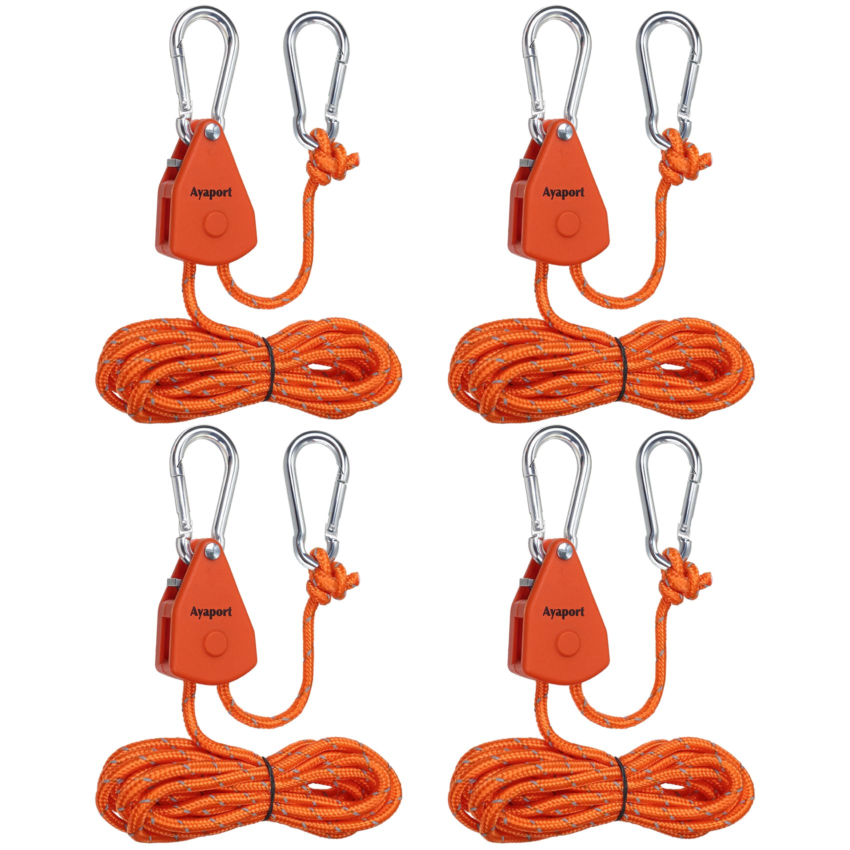 Photo 1 of ***Only 1*** Ayaport Adjustable Rope Hanger Grow Light Hanger, 8Ft 1/8" Heavy Duty Plant Pulley Rope Tightener Ratchet Tie Down for Kayak, Tarp, Tent Tie Downs, Hanging Plants, Filters, Fans