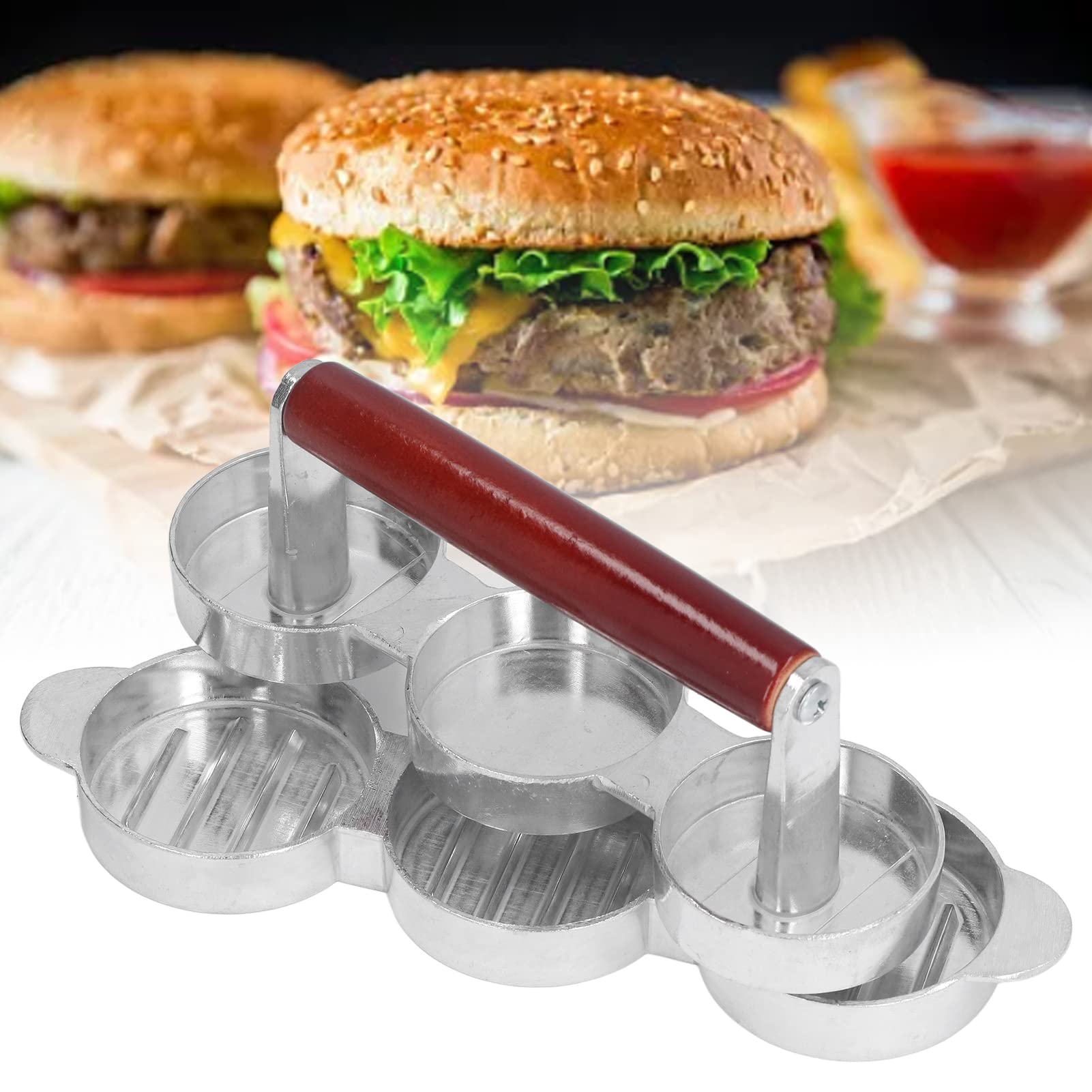 Hamburger Patty Maker Press Kit, 3 Mini Burger Press, Hamburger Press Patty Mold, Meat Presser Set for BBQ Burger
