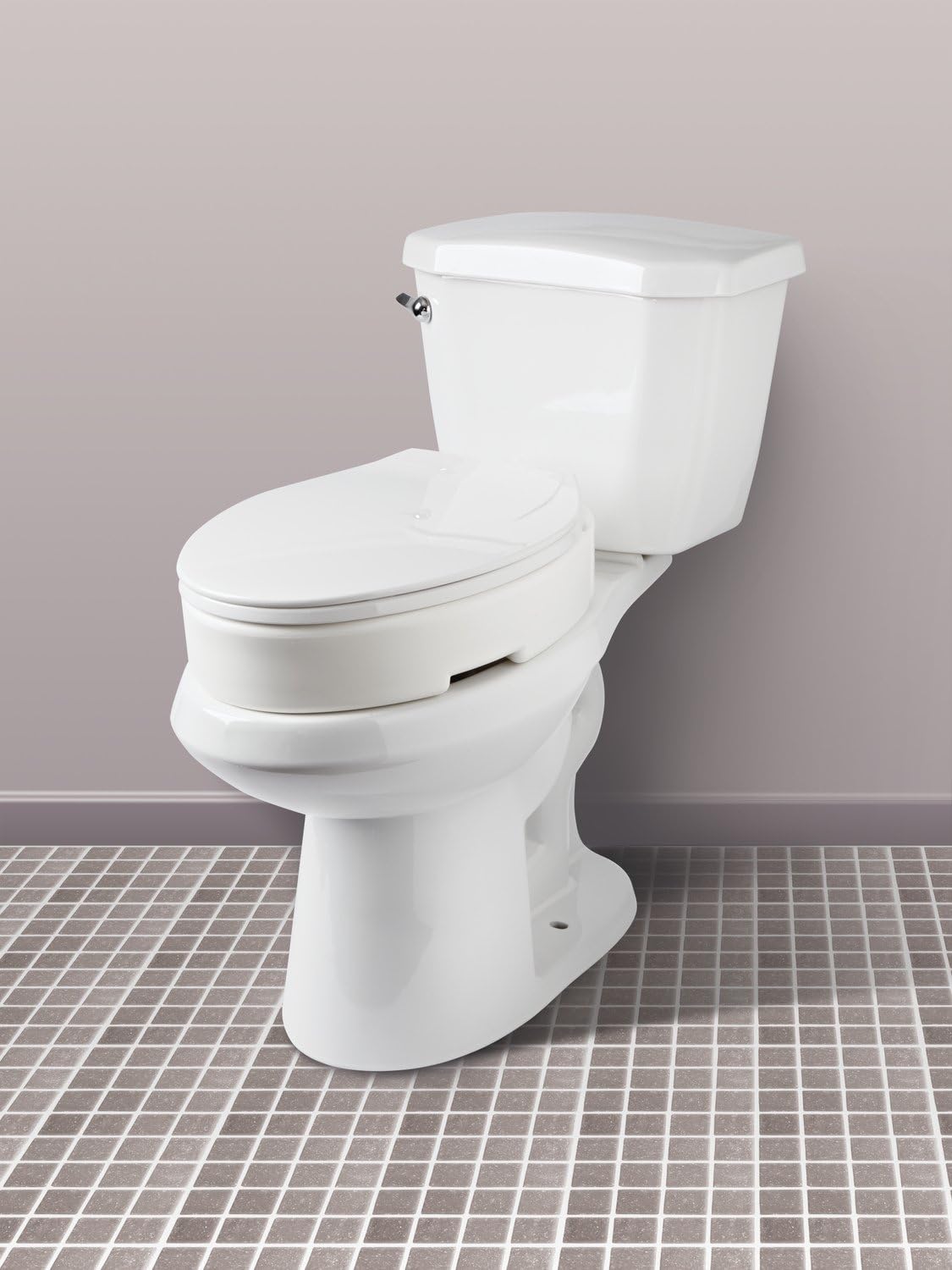 Carex Elongated Hinged Toilet Seat Riser - Adds 3.5 Inches of Toilet Lift, 300 Pound Weight Capacity - Hinged Toilet Riser For Easy Cleaning: Health & Personal Care