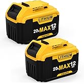 FEOTDN 2 Packs 12.0Ah Battery Replacement for Dewalt 20V Max Battery Lithium Ion Compatible with 20 Volt Batteries Cordless Power Tools DCB200 DCB206 DCB204 DCB203 Series