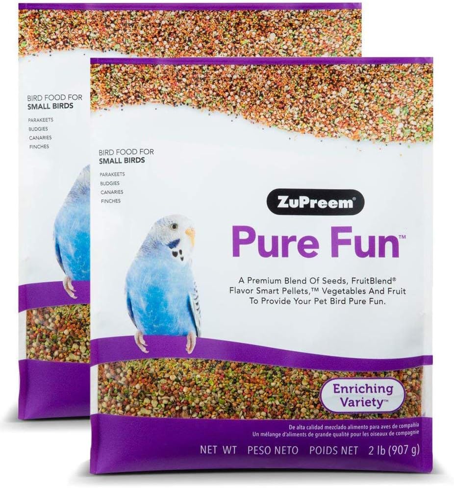 ZuPreem Pure Fun Bird Food for Small Birds, 2x2lb