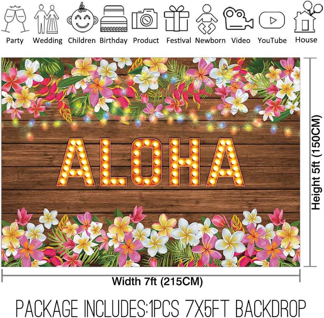 Amazon Com Allenjoy 7x5ft Fabic Aloha Party Backdrop For Summer