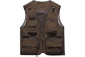 Fishing Vests for Men Casual Lightweight Outdoor Work Safari Travel Cargo Vest Camping Tactical Outerwear