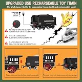 BUBUQE Train Set Remote Control Steam Locomotive 8 Tracks Light Smoke view 3