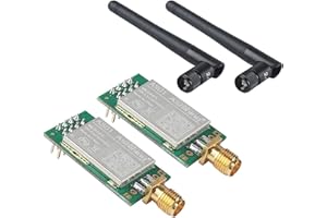 MakerFocus 2pcs nRF24L01P+PA+LNA RF Wireless Transmission Module 2.4GHz ML01DP5 22dBm 100mW 2300M Measured Distance SPI Interface with Antenna Anti Theft Anti-Interference