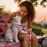 rabbitgoo Cat Harness and Lead Set Pink XS Reflective Adjustable Escape Proof view 9