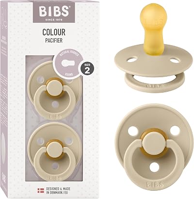 BIBS Colour Soother 2-Pack Pacifier Vanilla Nipple Size 2 6-18m