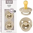 BIBS Pacifiers Colour Collection | Natural Rubber Baby Pacifier | Round Nipple | Set of 2 BPA-Free Soothers | Made in Denmark | 6+ Months (Pack of 2) | Vanilla