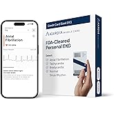 KardiaMobile Card Credit-Card Sized EKG, Medical-Grade &amp; FDA-Cleared Personal Heart Monitor, Bluetooth Enabled, On-The-Go Check-Up Anywhere, Compatible with Most Smartphones, No Subscription Required