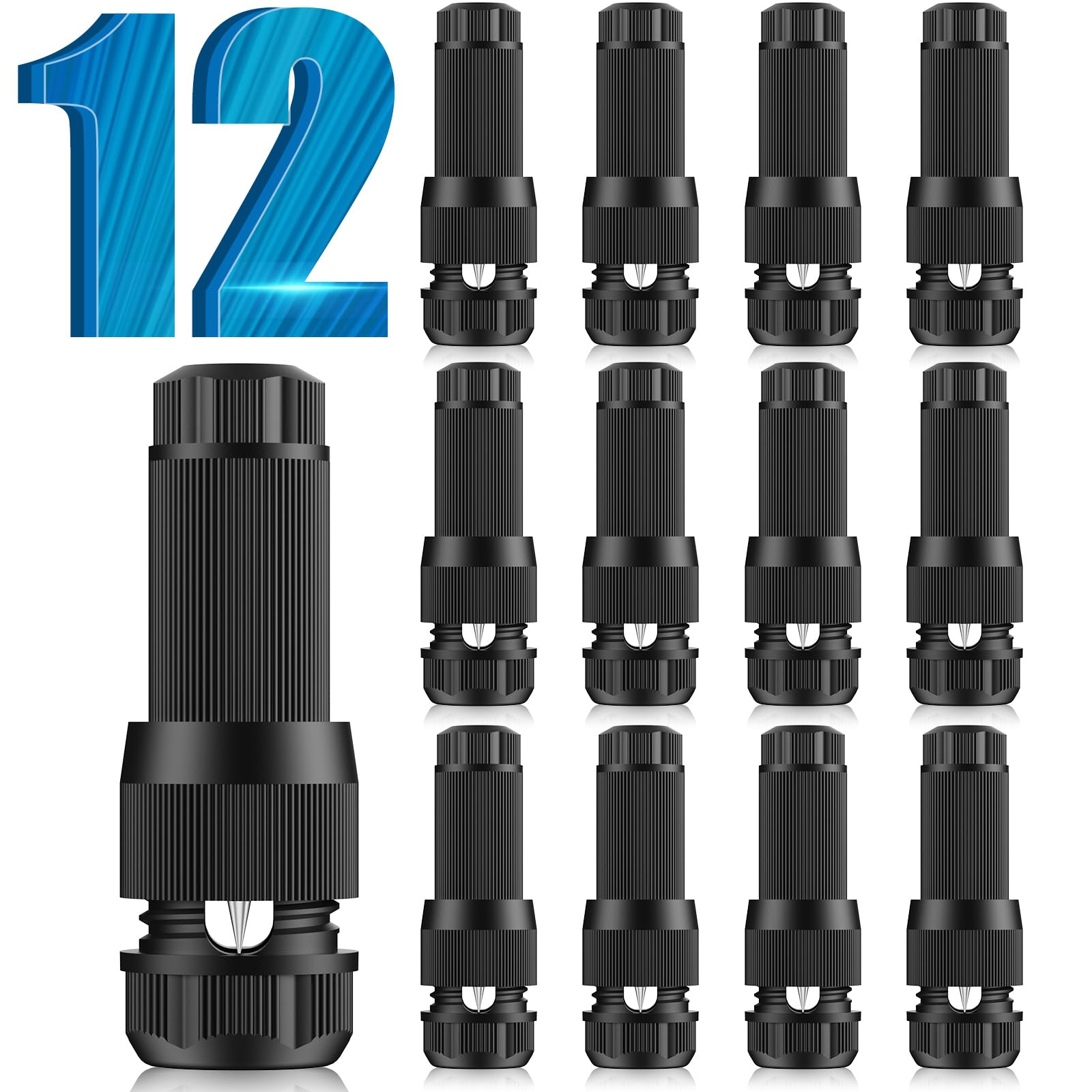 Photo 1 of Hyjuan Low Voltage Wire Connectors - Outdoor LED Landscape Lighting Connector 12-18 Gauge Waterproof Landscape Lights Connector for Outside Path Light Deck Light Yard Light Backyard Lighting (12 Pack)