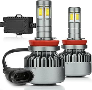 14000lm h11 led headlight bulbs 100w low beams 6000k super bright h8 h9 high beam fog lights car truck driving bulb replacements conversion kits zdatt