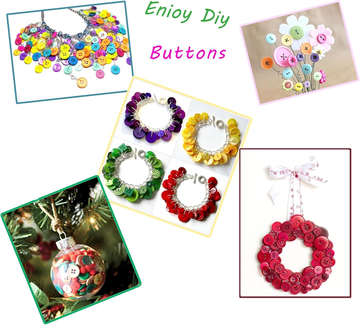 Random 50g (About 100pcs) Small Cute Plastic Buttons Assorted Sizes for Crafts Sewing DIY Manual Button Painting DIY Handmade Ornament Buttons (Mixed Color)