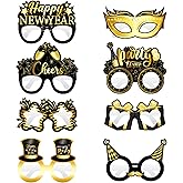 FRIDAY NIGHT Happy New Year Paper Glasses 24 PCS New Years Eve Party Supplies 2026 Funny Eyeglasses Eyewear Happy New Years Decorations