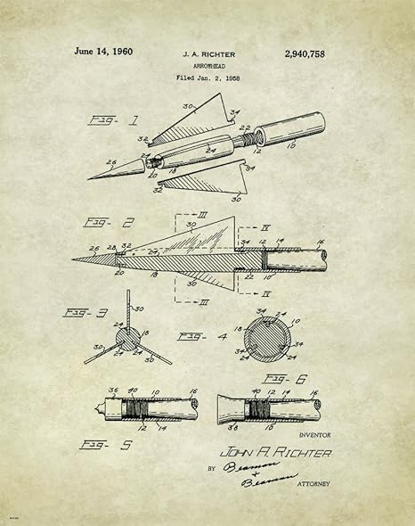 Amazon Com Whitetail Deer Bow Arrow Archery Hunting Patent Poster