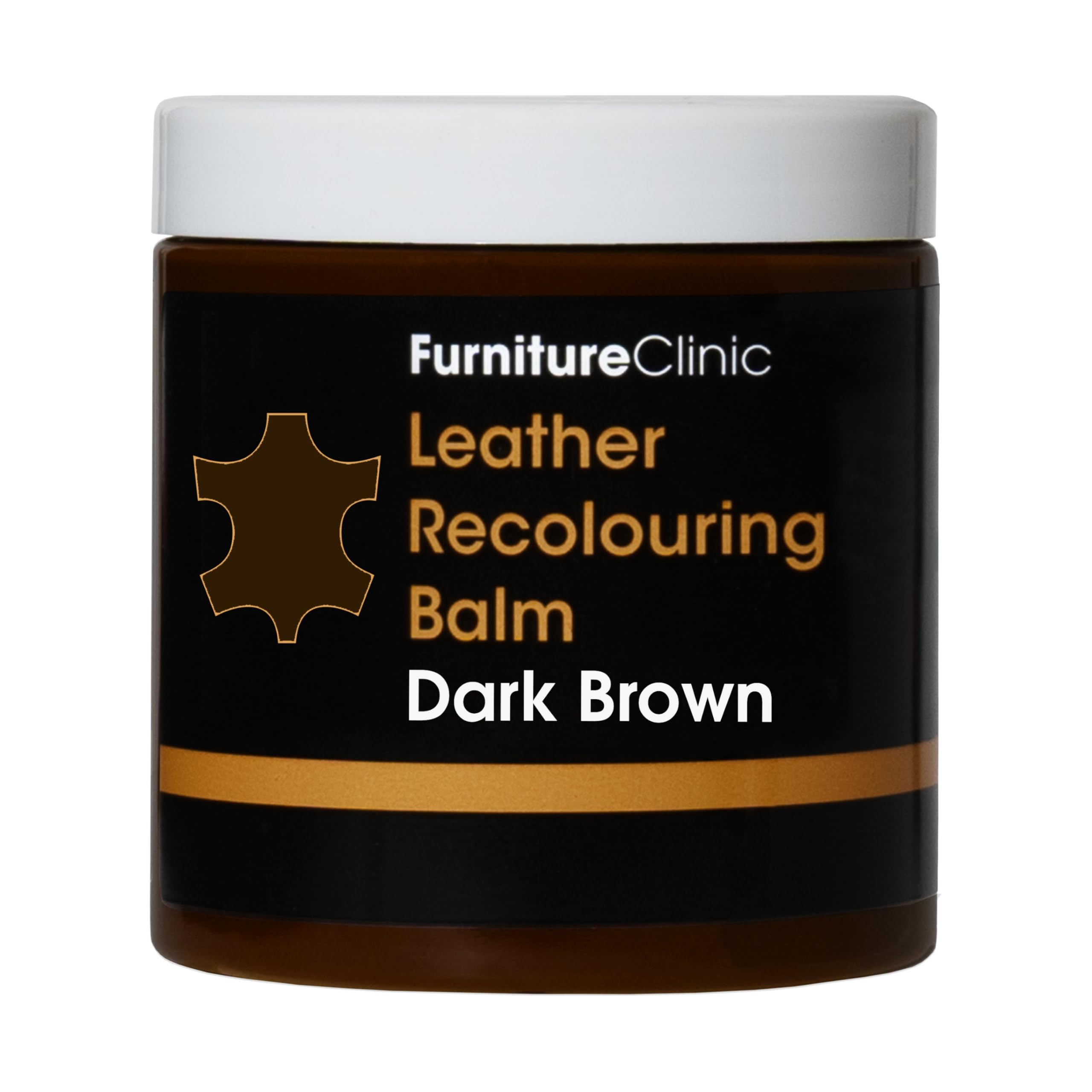 Furniture Clinic Leather Recolouring Balm - Colour Restorer for Sofas, Repair Faded & Scratched Upholstery, Car Seats, Shoes and Clothing 16 Colours (Dark Brown)
