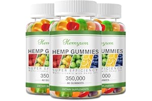 HEMYUM Hemp Gummies 3 Packs - for Sleep, Pain, Anxiety - High Potency Pure Organic Supplement - with Natural Hemp Oil Extract Gummy Edibles Vegan, Non-GMO