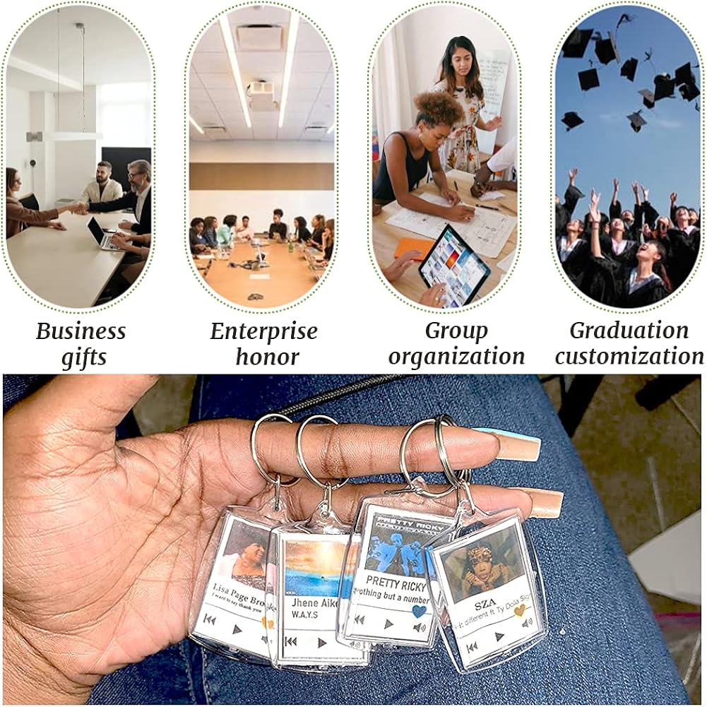 40 PCS Acrylic Photo Frame Keyrings, Photo Insert Keychains, Acrylic Clear Blank Keyrings, Picture Snap-in Keychains for Artwork, DIY, Gift, Family(1.3 x 1.8 Inch) at  Men’s Clothing store