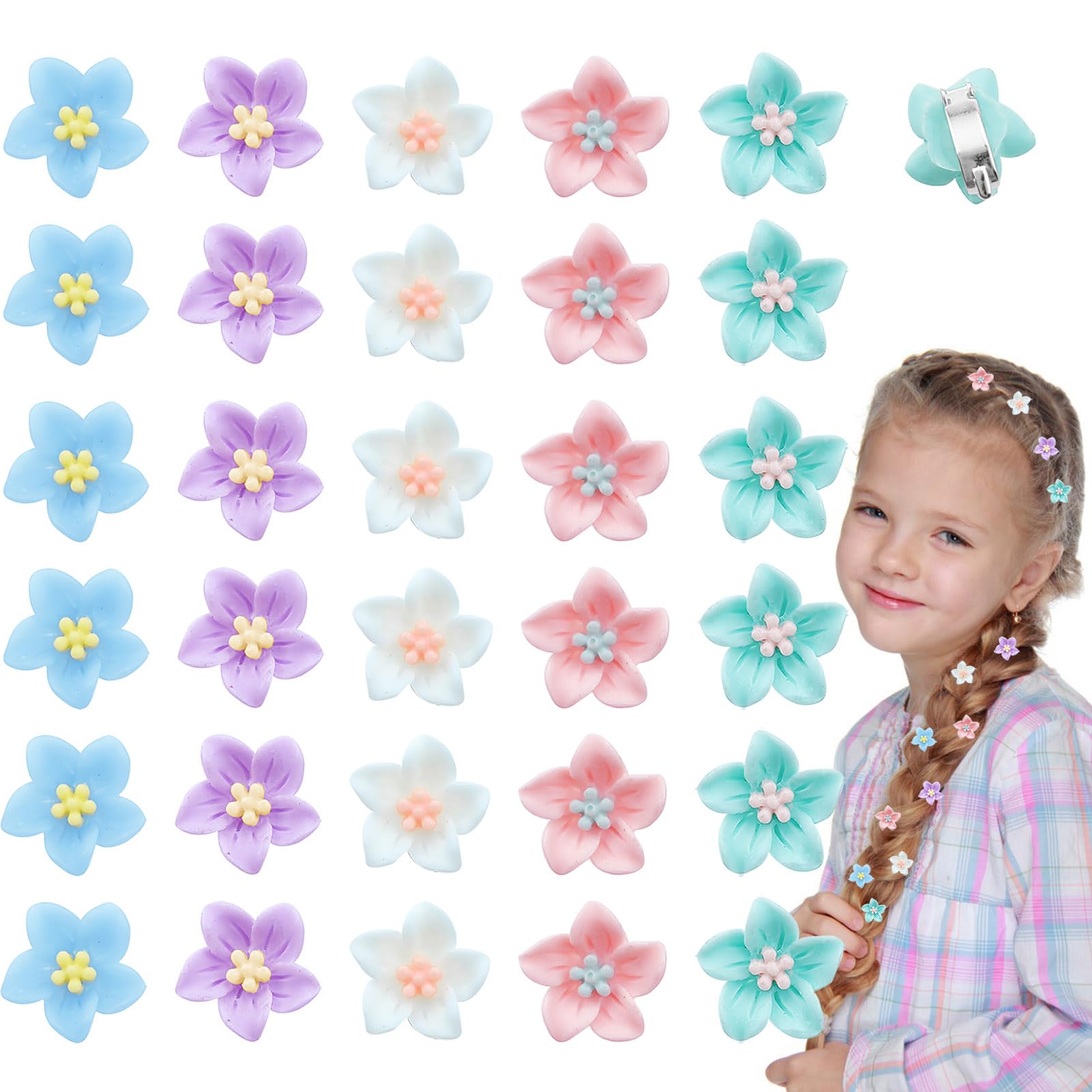 30 PCS Mini Flower Hair Clips Small Cute Fashion Hair Claw,Non-Slip Small Hair Clips for Girls Women for Photograph Daily Party Wedding Hair Styling Accessories