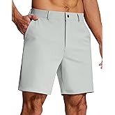 SERAMY Mens Golf Dress Shorts 7 Inch with 5 Pockets Stretch Lightweight Quick Dry Flat Front Shorts for Work Casual