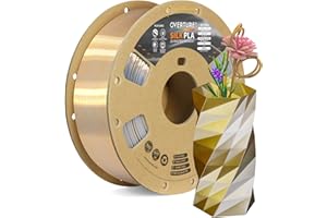 OVERTURE Silk PLA Dual Color Filament 1.75mm, Bi-Color Shiny PLA Finish, Smooth & Glossy, 1kg Spool (2.2lbs), Ideal for Cosplay Jewelry & Home Decor (Silk Gold-Silver)