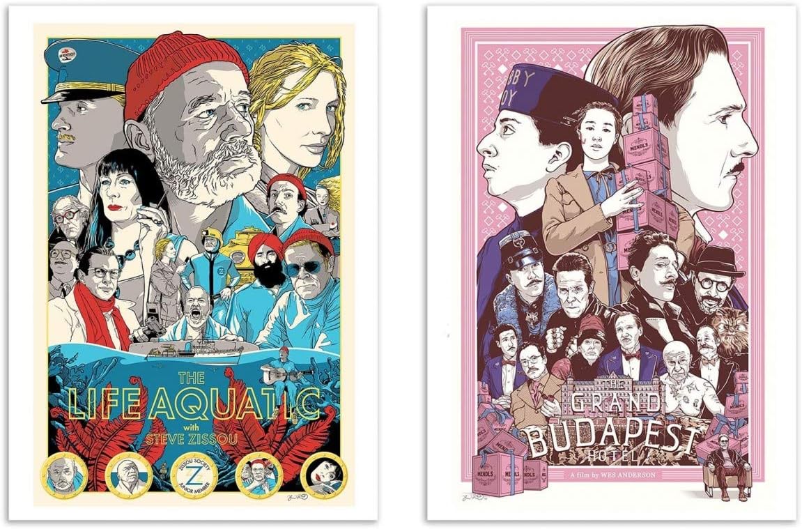 2 Art-Posters 30 x 40 cm - Wes Anderson Fan Art - Joshua Budich