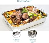 KitchenCraft Roasting Tin with Rack Stainless Steel 37 x 28 cm view 3