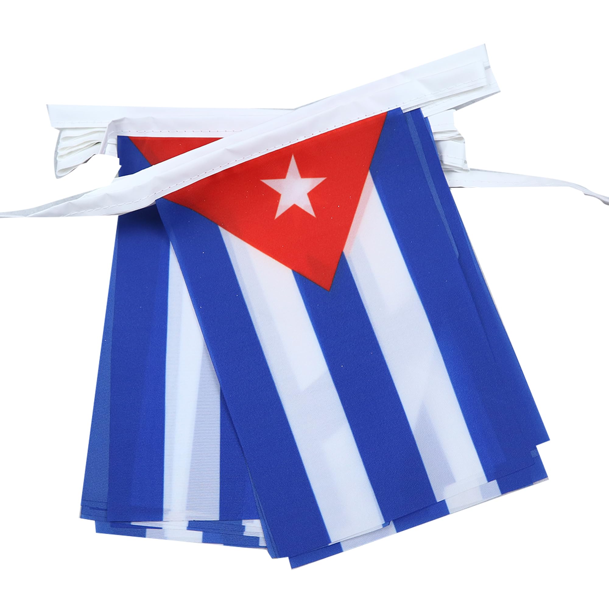 AZ FLAG Cuba Bunting Flag, 20 Ft Garland with 20 Small Cuban Flags 8'' x 6'', 100% Polyester String Pennant, 6 meters