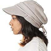 CHARM Organic Cotton Slouchy Visor Beanie - Women Slouch Hat Mens Baggy Knit Chemo Hat